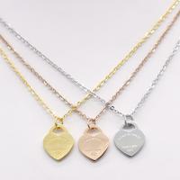 Stainless Steel Jewelry Necklace, with 50mm extender chain, Heart, plated, wave chain & for woman 4mm Approx 15.7 Inch 