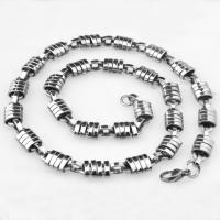 Stainless Steel Chain Necklace, silver color plated & for man, 9MM 