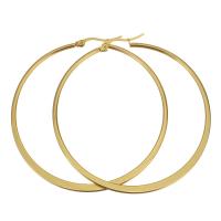 Stainless Steel Hoop Earring, gold color plated, fashion jewelry & for woman 