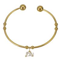 Bracelet en acier inoxydable, avec Acrylique, Placage de couleur d'or, bijoux de mode & pour femme 2mm Vendu par PC