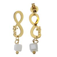 Boucle d'oreille goutte inox, acier inoxydable, avec Acrylique, Placage de couleur d'or, bijoux de mode & pour femme, 25mm Vendu par lot