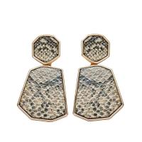 Brass Drop Earring, plated, fashion jewelry & for woman 60*35mm 