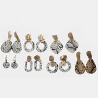 Brass Drop Earring, plated & for woman & snakeskin pattern, 64*42mm 