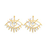 Brass Stud Earring, Eye, gold color plated, fashion jewelry & for woman 39*42mm 