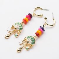 Resin Zinc Alloy Earring, with Resin & enamel, plated, fashion jewelry & for woman 