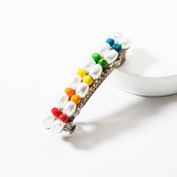 Hair Barrettes, Zinc Alloy, with Wood & Plastic Pearl, plated, fashion jewelry & for woman, multi-colored 
