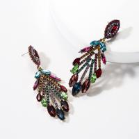 Zinc Alloy Rhinestone Drop Earring, with acrylic rhinestone, plated, fashion jewelry & for woman 