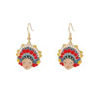 Plastic Pearl Zinc Alloy Earring, with Plastic Pearl, plated & for woman & enamel 