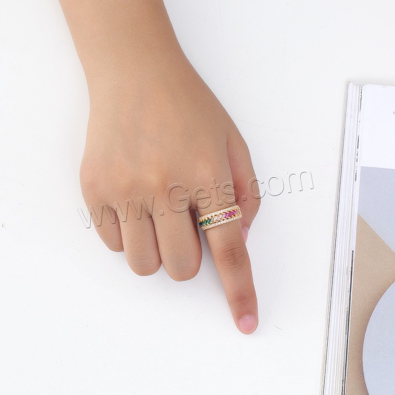 Цирконий Micro Pave Латунь палец кольцо, Другое покрытие, разный размер для выбора & инкрустированное микро кубического циркония & Женский, Много цветов для выбора, 8mm,20*10mm, продается PC
