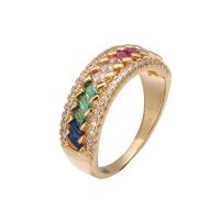Cubic Zirconia Micro Pave Brass Finger Ring, plated & micro pave cubic zirconia & for woman 8mm,20*10mm 