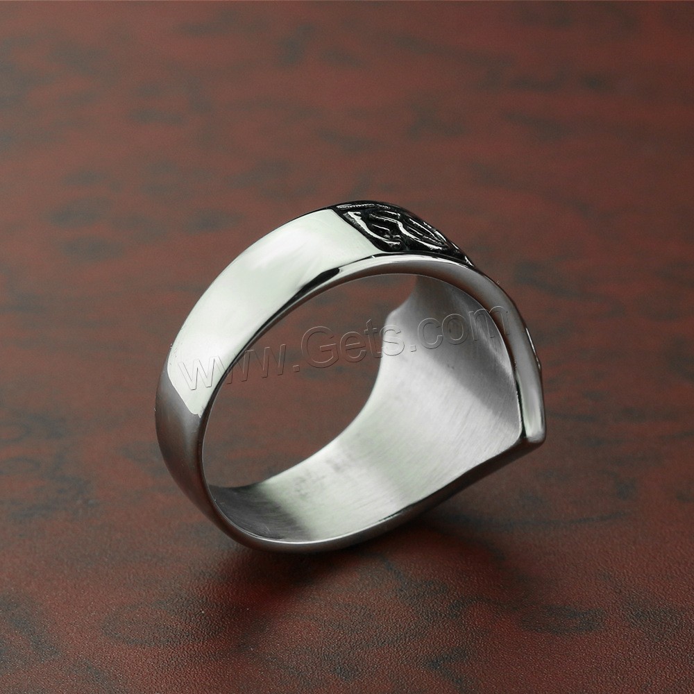 Titanium Steel Finger Ring, Unisex & different size for choice & blacken, 17mm, Sold By PC