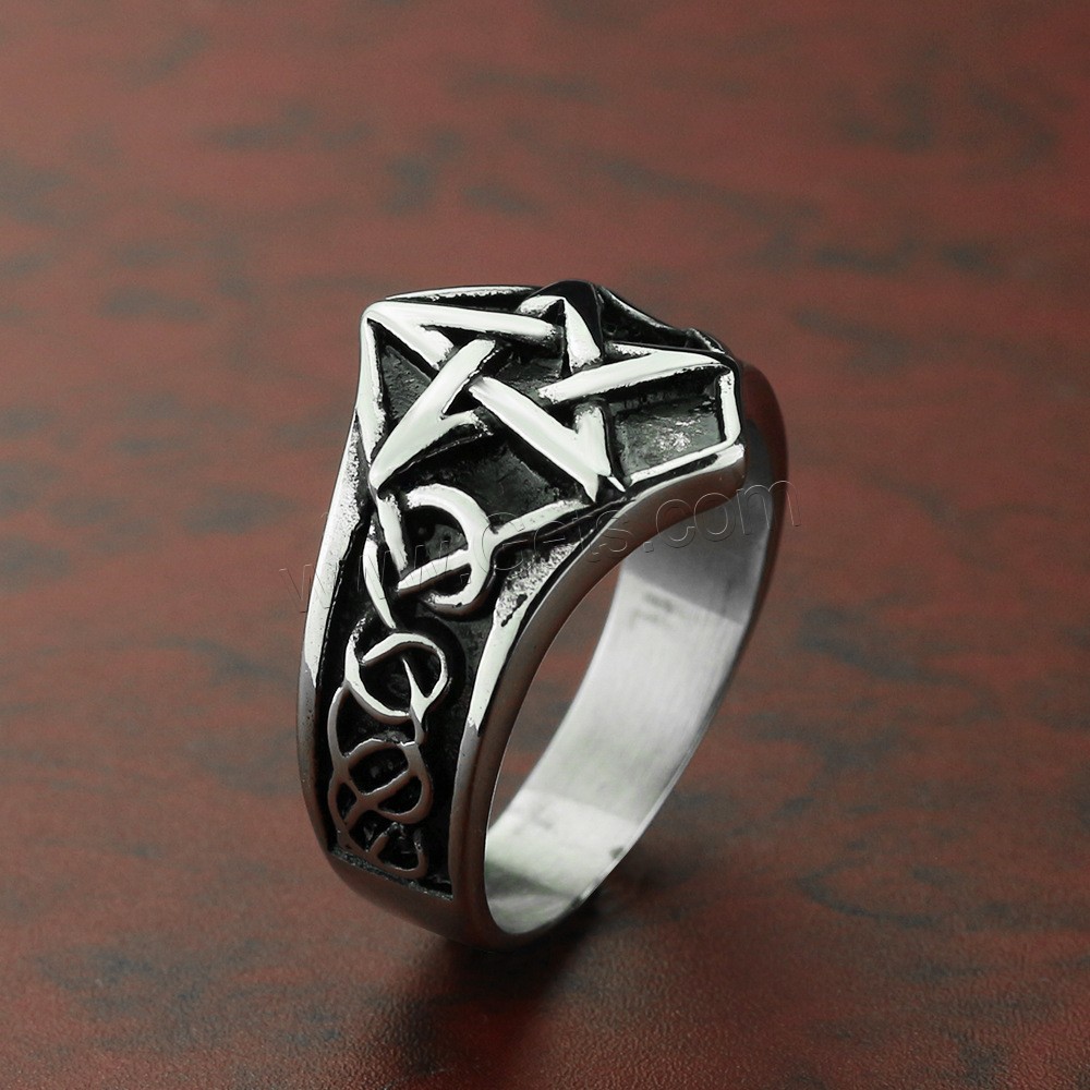 Titanium Steel Finger Ring, Unisex & different size for choice & blacken, 17mm, Sold By PC