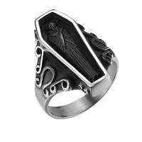 Titanium Steel Finger Ring & for man & blacken, 28mm 