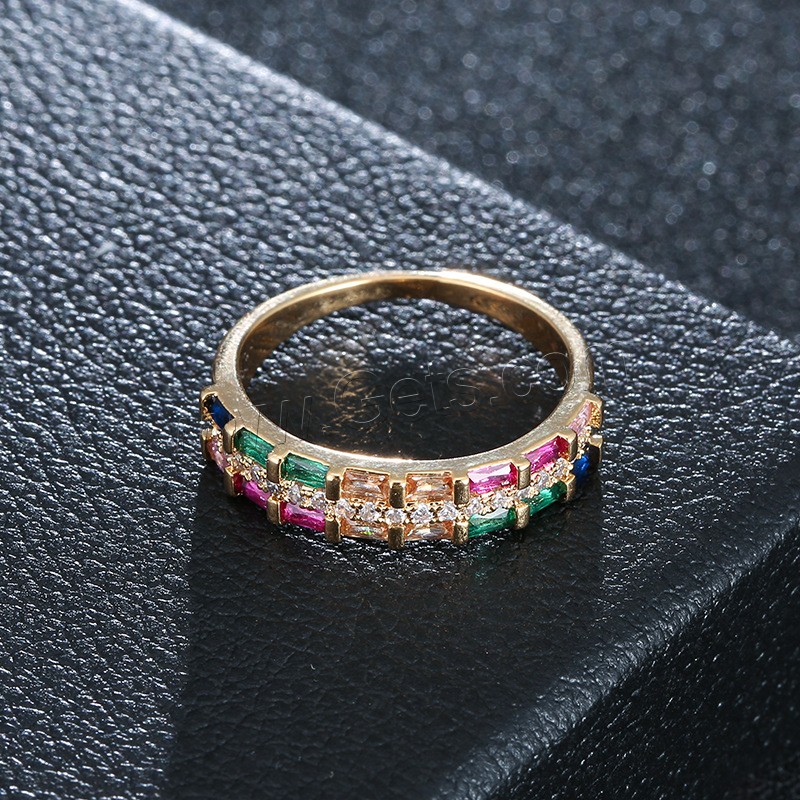 Цирконий Micro Pave Латунь палец кольцо, Другое покрытие, разный размер для выбора & инкрустированное микро кубического циркония & Женский, Много цветов для выбора, 20*5mm, продается PC