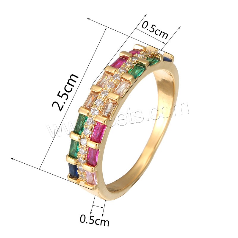 Cubic Zirconia Micro Pave Brass Finger Ring, plated, different size for choice & micro pave cubic zirconia & for woman, more colors for choice, 20*5mm, Sold By PC