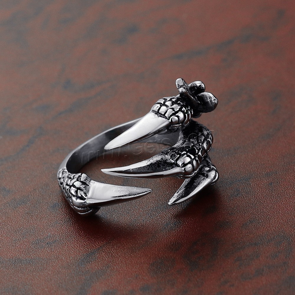 титан Манжеты палец кольцо, коготь, регулируемый & разный размер для выбора & Мужский & чернеют, 18mm, продается PC