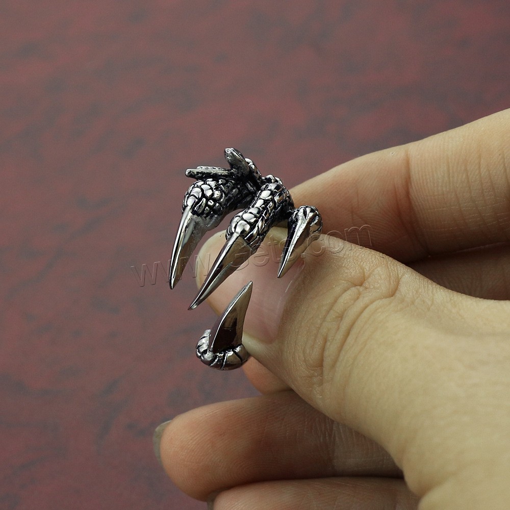 титан Манжеты палец кольцо, коготь, регулируемый & разный размер для выбора & Мужский & чернеют, 18mm, продается PC