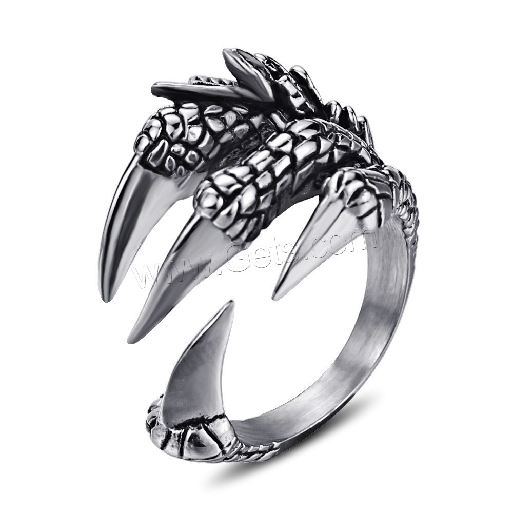 Titanium Steel Cuff Finger Ring, Claw, adjustable & different size for choice & for man & blacken, 18mm, Sold By PC