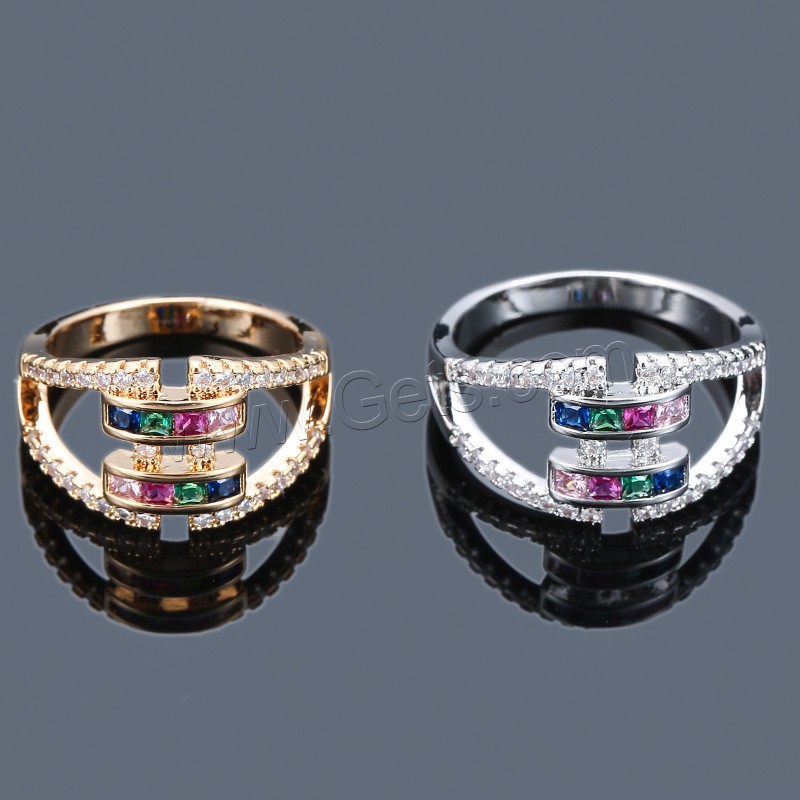 Anilo de dedo de latón, metal, chapado, diverso tamaño para la opción & para mujer & con diamantes de imitación, más colores para la opción, Vendido por UD