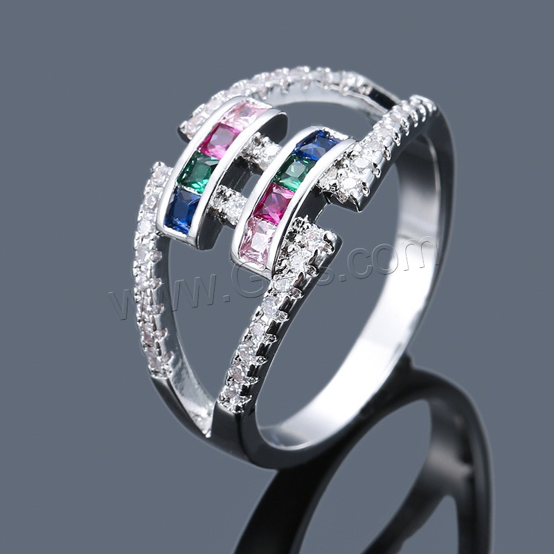 Rhinestone Brass Finger Ring, plated, different size for choice & for woman & with rhinestone, more colors for choice, Sold By PC