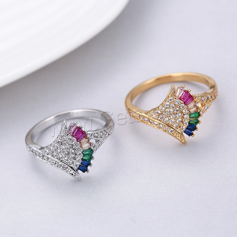 Anilo de dedo de latón, metal, chapado, diverso tamaño para la opción & para mujer & con diamantes de imitación, más colores para la opción, 5mm,23*15mm, Vendido por UD