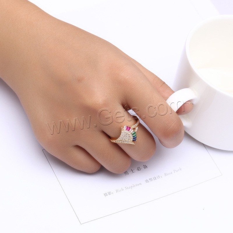 Anilo de dedo de latón, metal, chapado, diverso tamaño para la opción & para mujer & con diamantes de imitación, más colores para la opción, 5mm,23*15mm, Vendido por UD