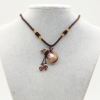 Lampwork Aromatherapy Necklace, with Cotton Cord, Could be filled with liquid & adjustable & for woman 22*38mm Approx 24.8 Inch 