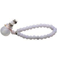 Lampwork Aromatherapy Bracelet, with Zinc Alloy, Calabash, platinum color plated, Could be filled with liquid & for woman, white, 16*19mm Approx 6.8 Inch 