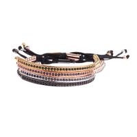 Friendship Bracelets, Brass, plated, Unisex & micro pave rhinestone 4mm Approx 6.5-9.8 Inch 