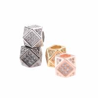 Perles zircon Micro Pave cubes, laiton, Placage, pavé de micro zircon, plus de couleurs à choisir Environ 1mm, Vendu par PC