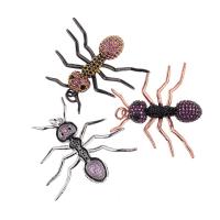 Латунные Подвески в форме животного, Латунь, Форма муравья, Другое покрытие, инкрустированное микро кубического циркония, Много цветов для выбора отверстие:Приблизительно 1mm, продается PC