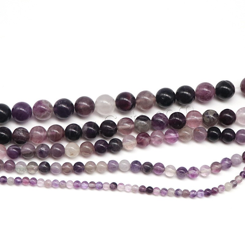 Purple Fluorite Beads, Round, polished, DIY & different size for choice, Length:Approx 15 Inch, Sold By Strand