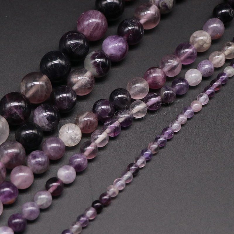 lila Fluorit Perle, rund, poliert, DIY & verschiedene Größen vorhanden, Länge:ca. 15 ZollInch, verkauft von Strang