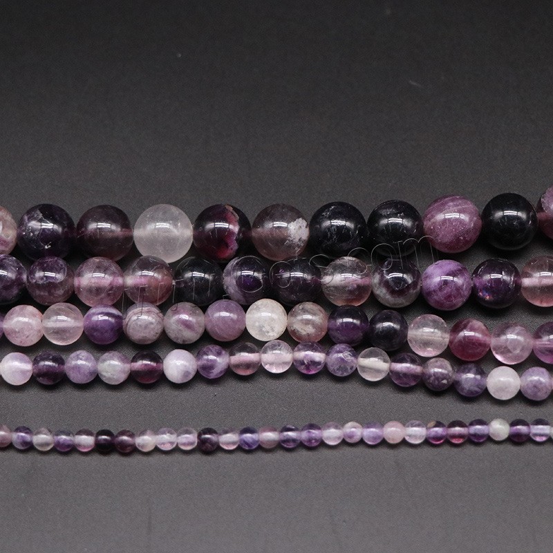 Purple Fluorita Abalorio, Esférico, pulido, Bricolaje & diverso tamaño para la opción, longitud:aproximado 15 Inch, Vendido por Sarta