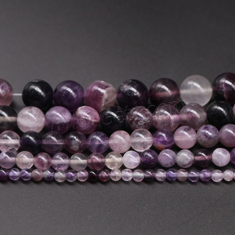 Purple Fluorite Beads, Round, polished, DIY & different size for choice, Length:Approx 15 Inch, Sold By Strand