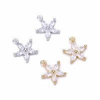Sterling Silver Flower Pendants, 925 Sterling Silver, plated, micro pave cubic zirconia 10mm Approx 2.4mm 