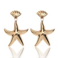 Brass Drop Earring, Starfish, plated, fashion jewelry & for woman 70*57mm 