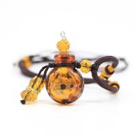 Lampwork Aromatherapy Necklace, with Cotton Cord, Could be filled with liquid & Unisex & adjustable 20*30mm Approx 24.8 Inch 