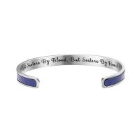 Titanium Steel Cuff Bangle, with PU Leather, Unisex & adjustable & with letter pattern, blue, Inner Approx 62mm Approx 7.6 Inch 