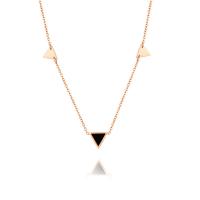 Titanium Steel Jewelry Necklace, with Acrylic, with 5cm extender chain, Triangle, rose gold color plated, oval chain & for woman Approx 17.7 