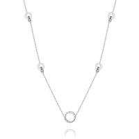Titanium Steel Jewelry Necklace, with 5cm extender chain, Donut, oval chain & for woman, original color Approx 17.7 Inch 
