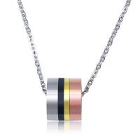 Titanium Steel Jewelry Necklace, with 5cm extender chain, plated, Unisex & oval chain, 14.5*4mm,14.5*2mm Approx 17.7 Inch 