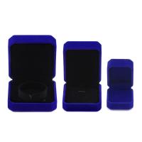 Boîte à bijoux multifonctions, carton, avec Éponge & velours de coton, styles différents pour le choix, bleu, Vendu par PC
