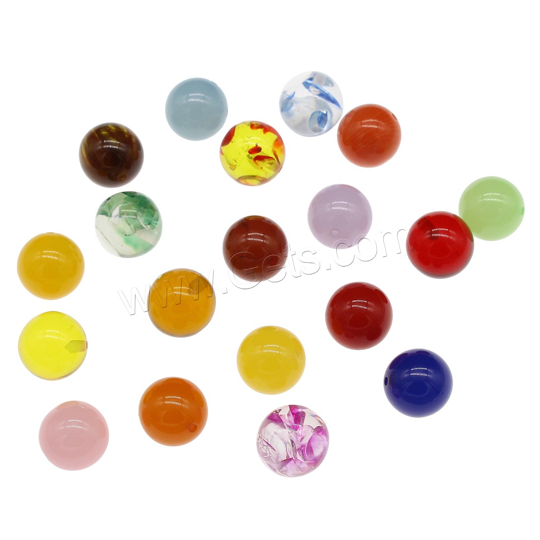 Bijoux Perles en résine, Rond, normes différentes pour le choix & semi-foré, plus de couleurs à choisir, 500PC/sac, Vendu par sac