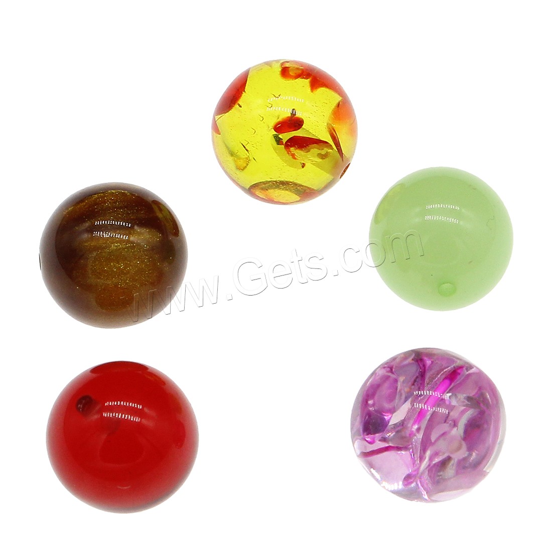 Resin Jewelry Beads, Round, different size for choice & half-drilled, more colors for choice, 500PCs/Bag, Sold By Bag