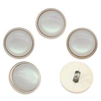 Zinc Alloy Shank Button, with Resin, platinum color plated, white Approx 2.5mm 
