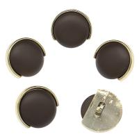 Zinc Alloy Shank Button, with Resin, gold color plated, deep coffee color Approx 3mm 