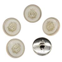 Zinc Alloy Shank Button, with Resin, platinum color plated, white Approx 3mm 