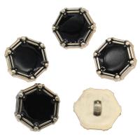 Zinc Alloy Shank Button, gold color plated, enamel, black Approx 3mm 