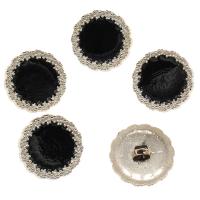 Zinc Alloy Shank Button, gold color plated, enamel, black Approx 2mm 